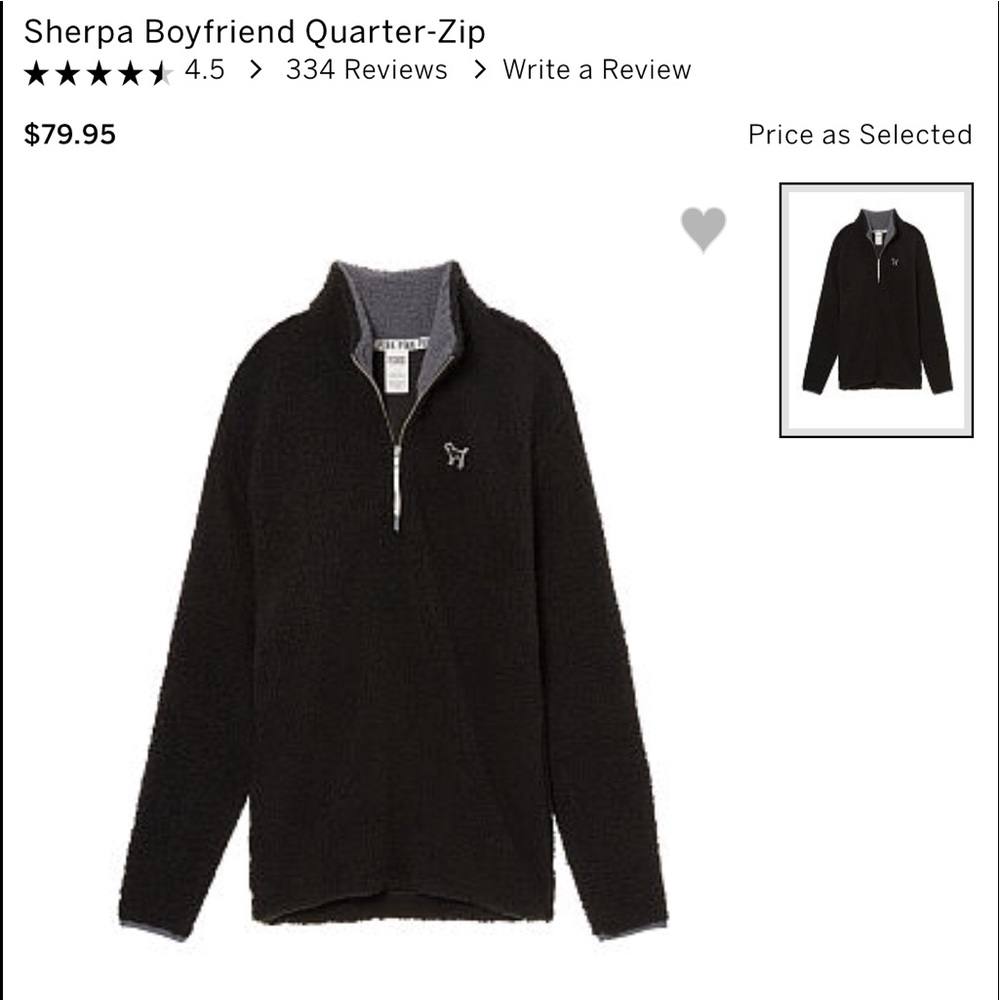 Victoria secret PINK sherpa half zip